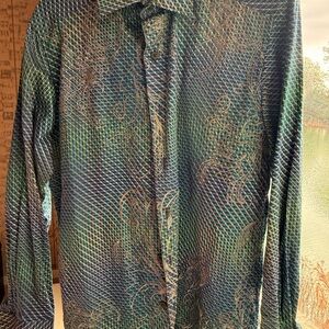Robert Graham Blue and Green Dress Shirt